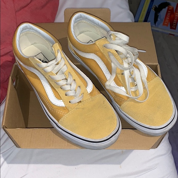 vans old skool ochre true white